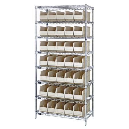 QUANTUM STORAGE SYSTEMS Stackable Shelf Bin Steel Shelving Systems WR8-441IV